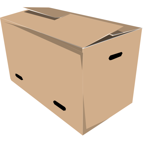 Vector image of barely closed cardboard box