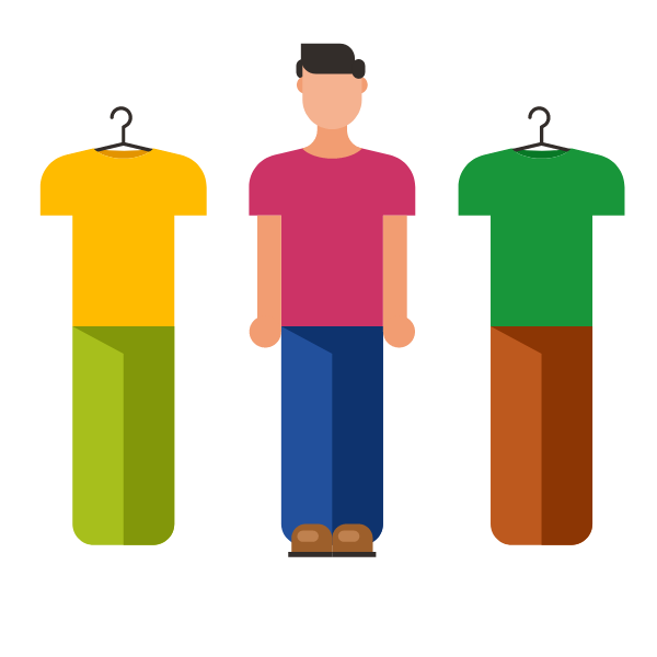 Person selecting clothes