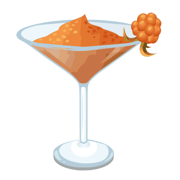 Vector image of drinking glass with orange cocktail
