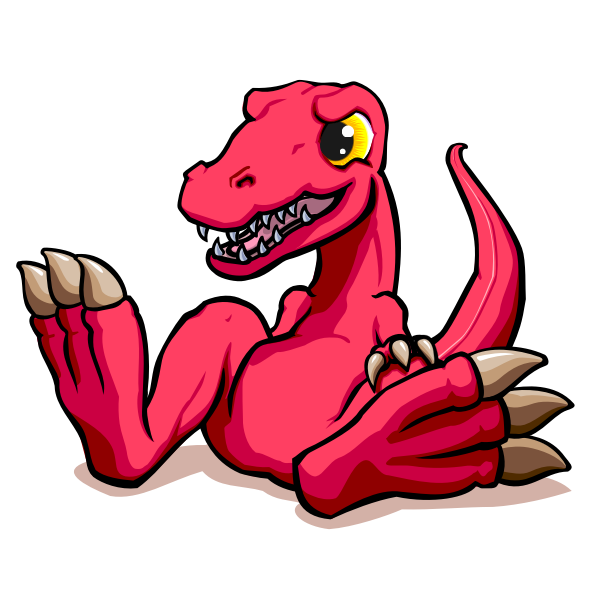 Red cartoon dragon
