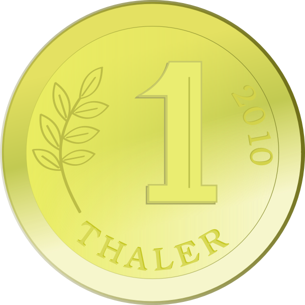 One golden coin vector - Free SVG