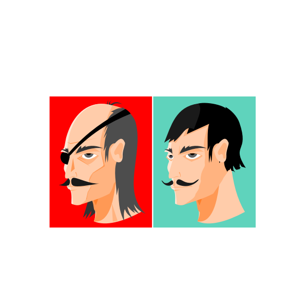Two men with mustache