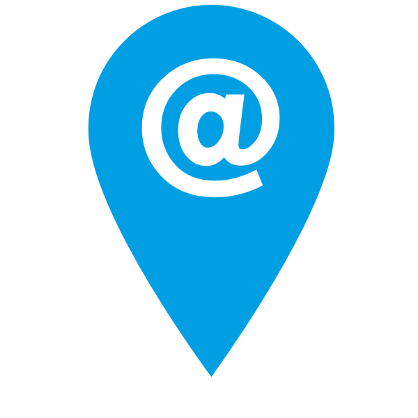 Location pointer with e-mail sign vector graphics