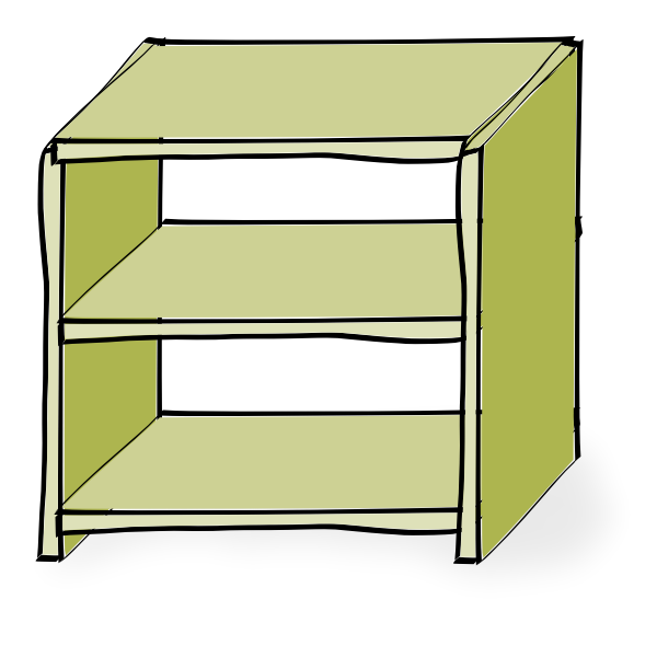 Drawing of wooden shelves Free SVG