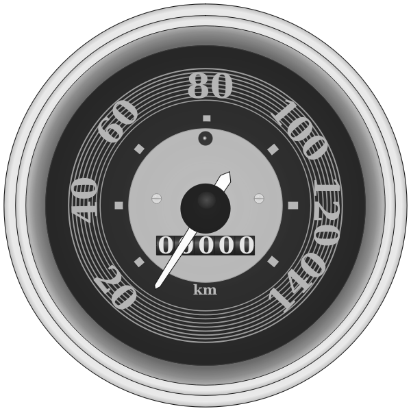 Illustration of round speedometer