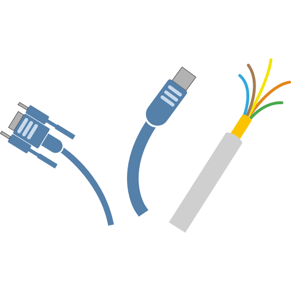 Computer cables for USB vector clip art