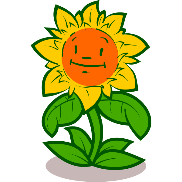 Happy sunflower vector drawing