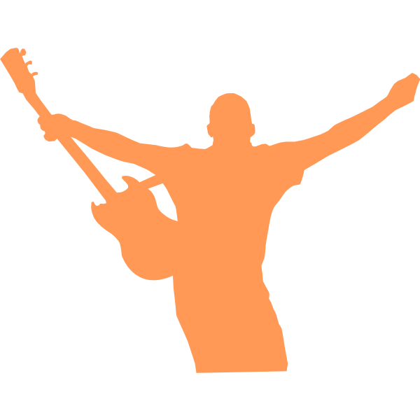 Vector silhouette of famous guitarist