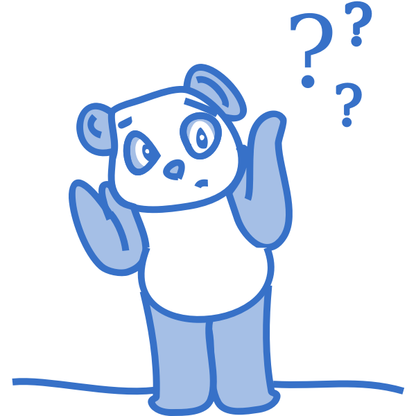 Panda cartoon character in pastel blue vector clip art | Free SVG