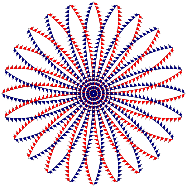 Red and blue flower