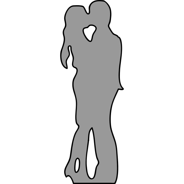 Download Image Of Gray Silhouette Of Young Couple Kissing Free Svg