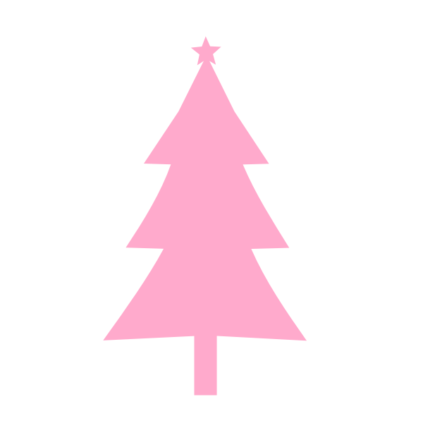 Christmas tree silhouette pink color