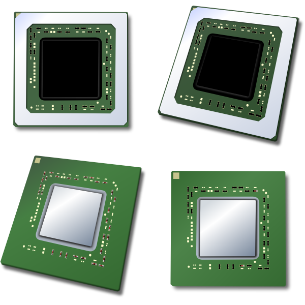 Four CPUs vector image