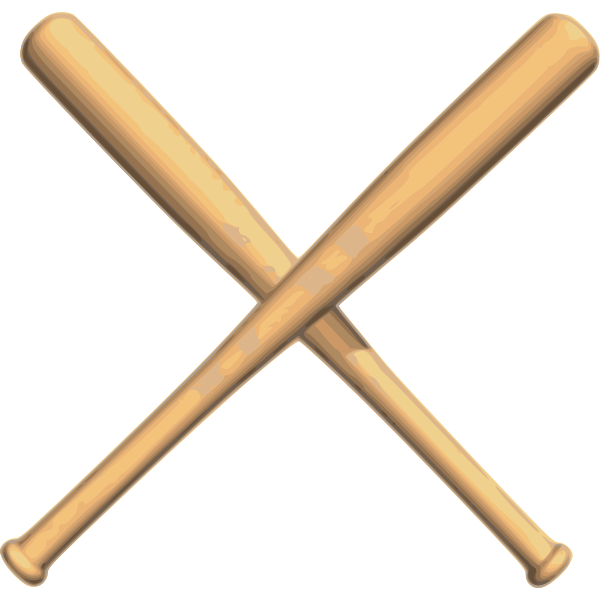 Crossed bats baseball