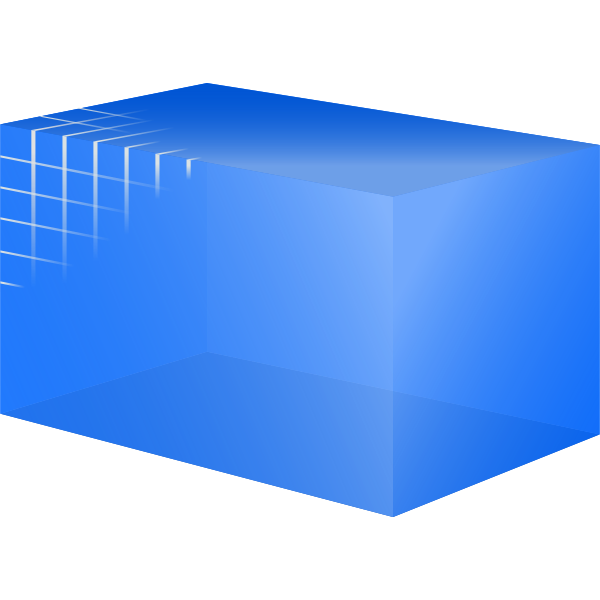 Transparent blue cube