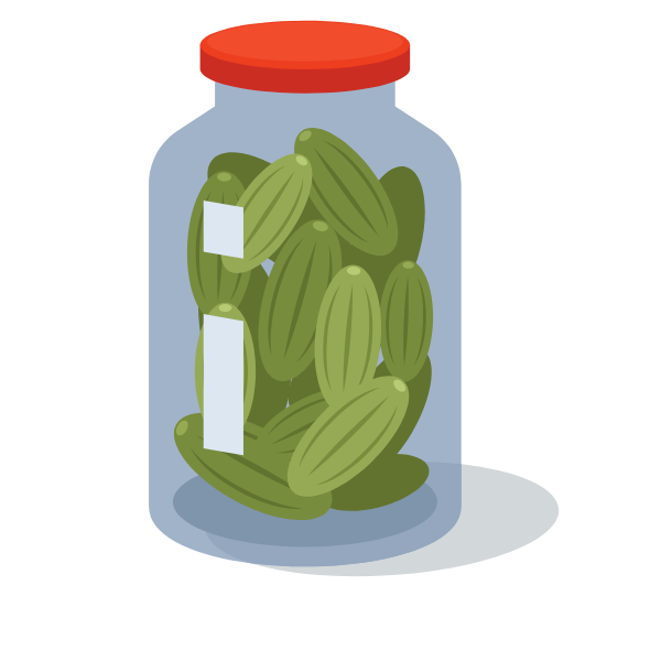 Cucumbers in a jar