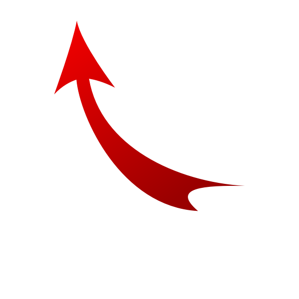 Vector Drawing Of Red Curved Arrow Free Svg 3324