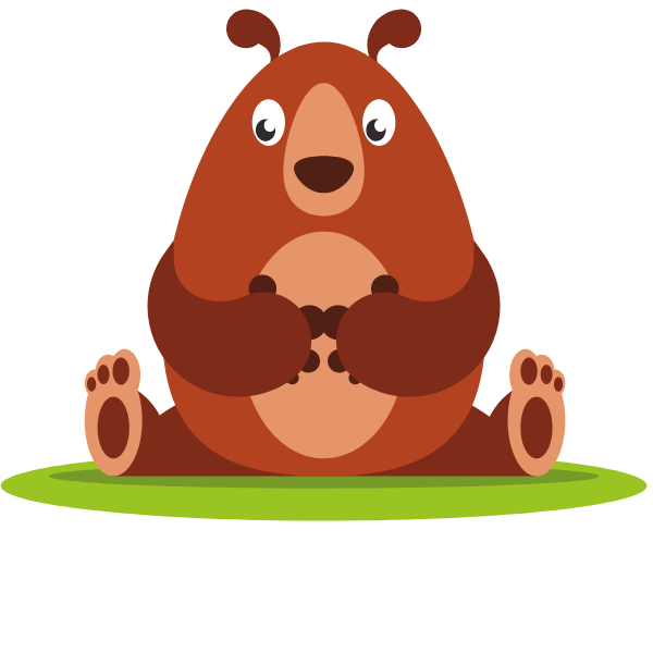 Cute bear cartoon style