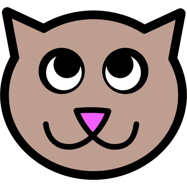 Vector image of pink nose kitten