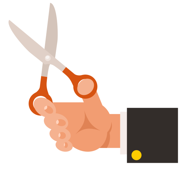 Hand Holding Open Scissors