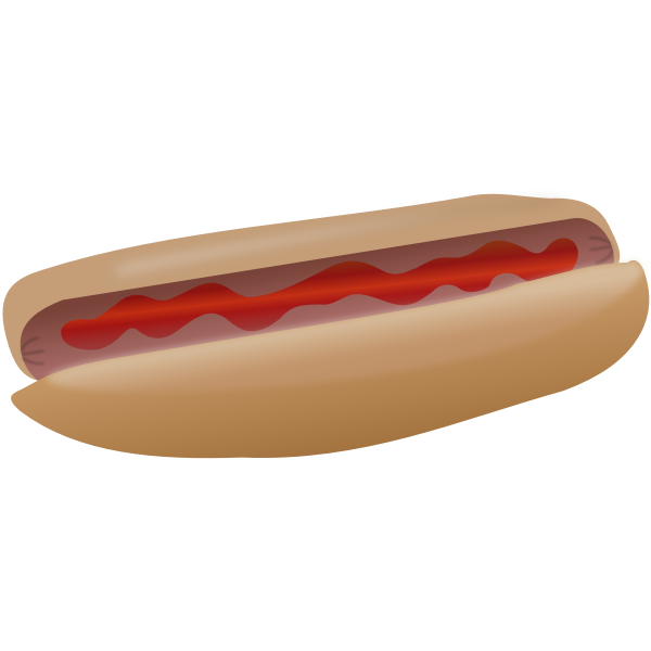 Hot dog with ketchup vector illustration
