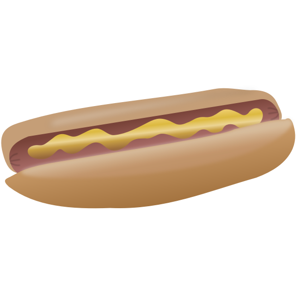 Hot dog with mustard vector clip art