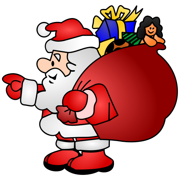 Santa Claus with a bag full of presents vector illustration