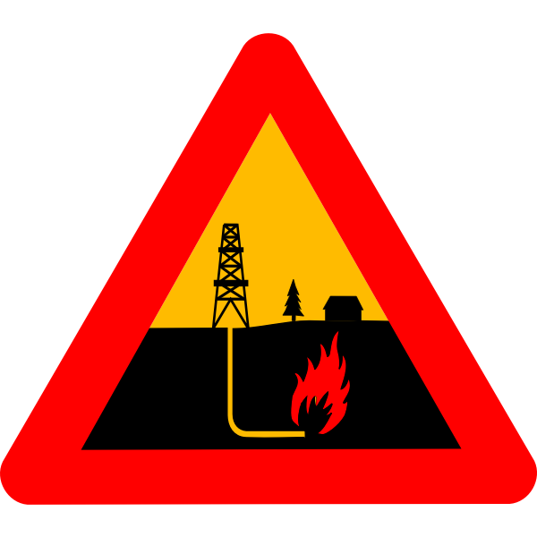Warning shale gas vector sign