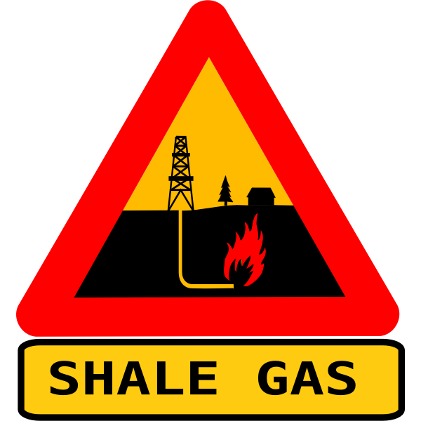 Vector warning sign for shale gas fracking