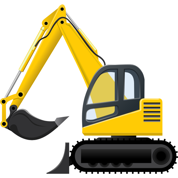 Excavator tool vector drawing