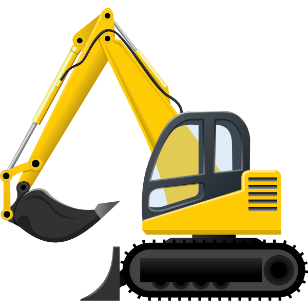 digger clipart black and white car