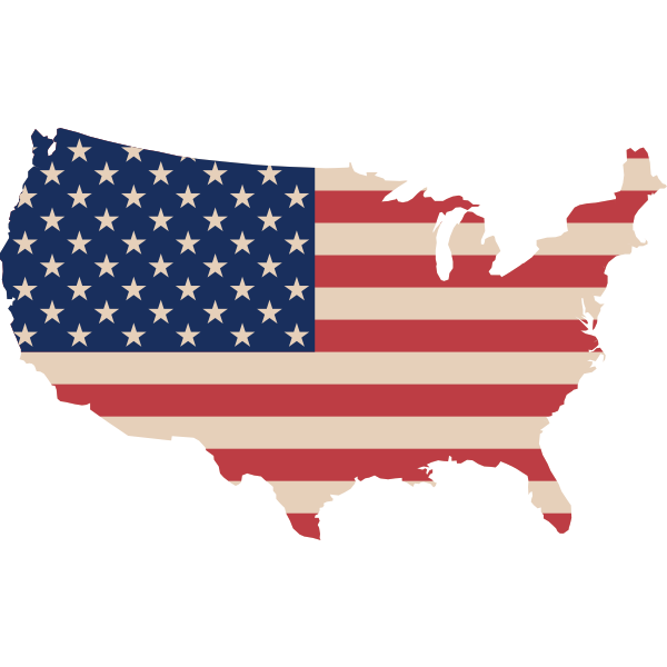 USA map and flag