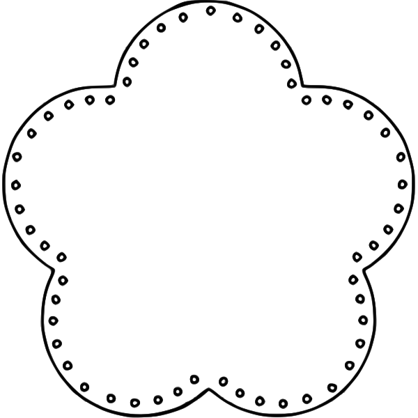 Download Vector Drawing Of 5 Scallop Flower Outline With Holes Free Svg