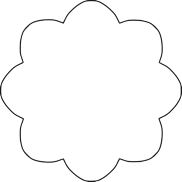 Vector image of 8 scallop outline flower
