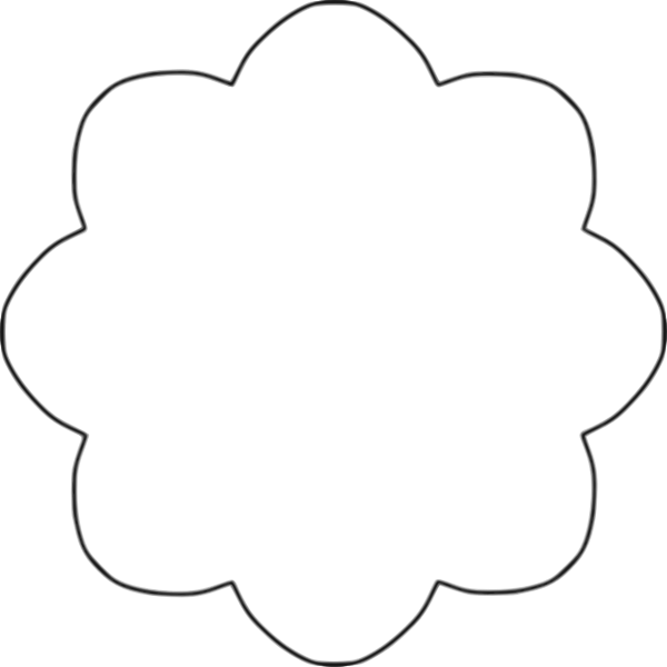 Vector Image Of 8 Scallop Outline Flower Free Svg