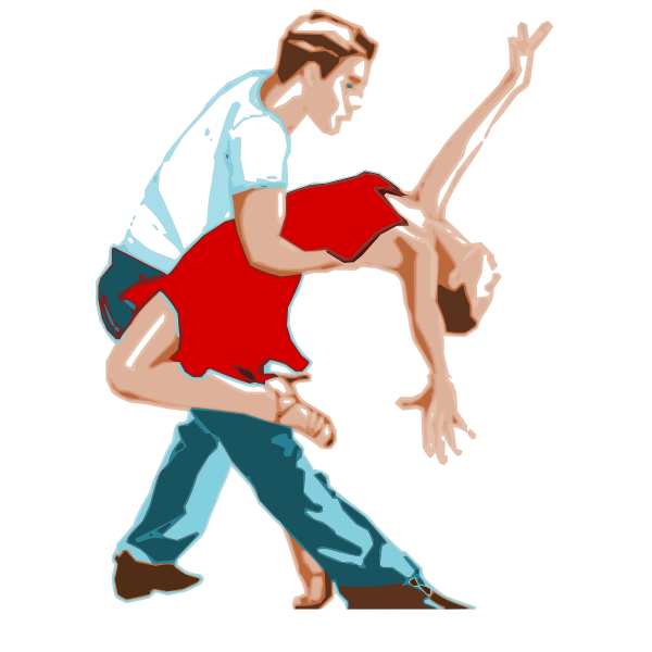 Dancing couple in a dance move vector clip art