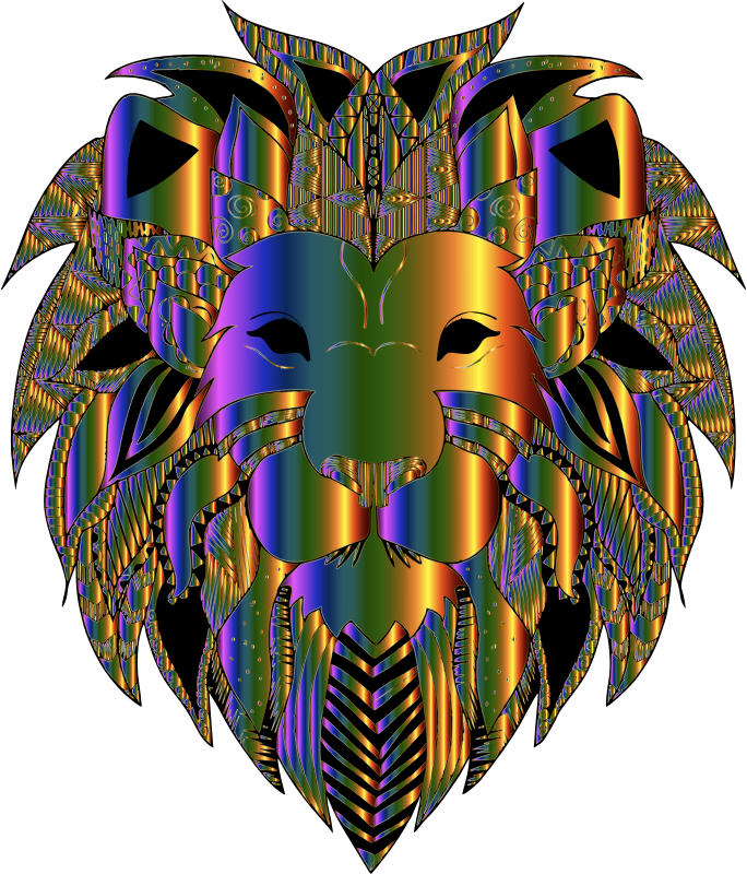 Colourful lion head