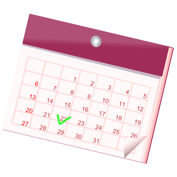 Vector image of month calendar pink color icon Free SVG