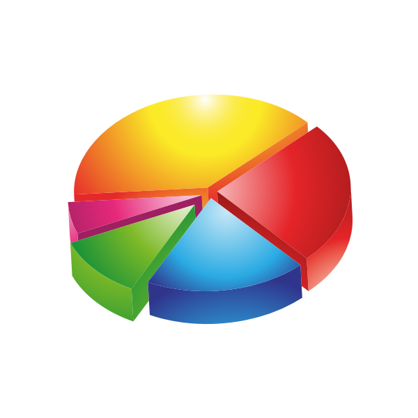 Vector image of 3D colorful pie chart exploded view | Free SVG