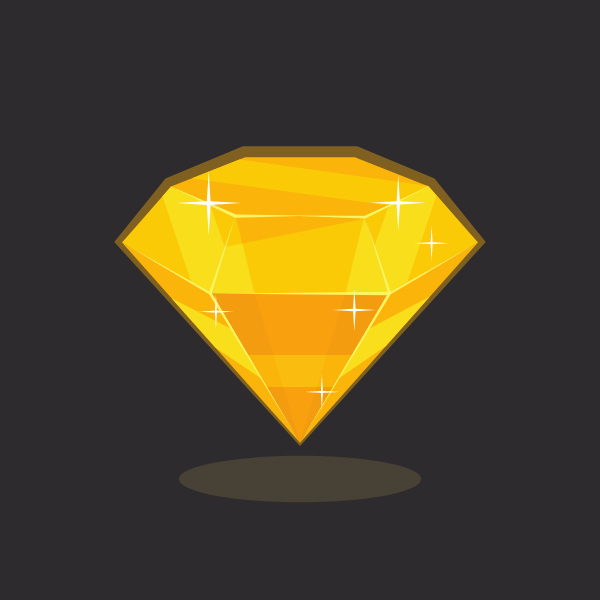 Yellow shiny diamond