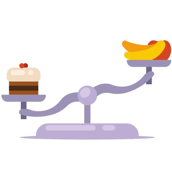 Healthy and unhealthy diet concept