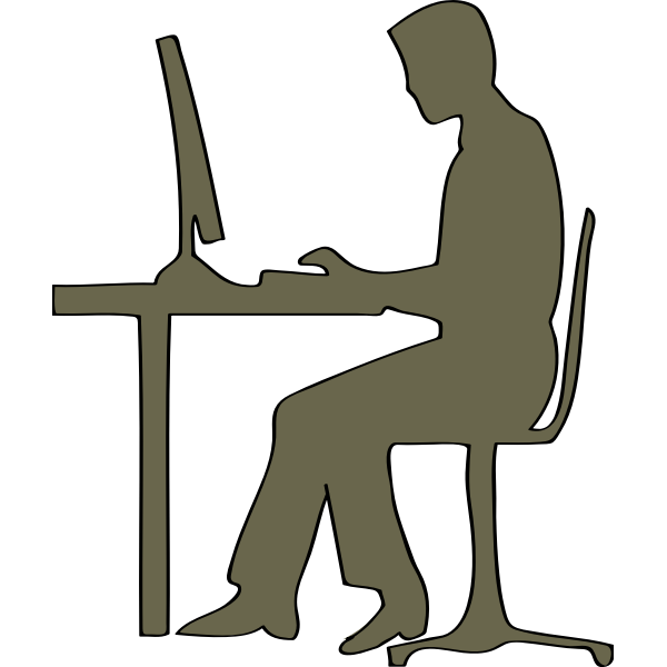 Man sitting at computer