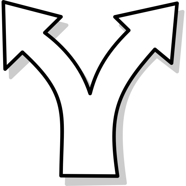 Vector image of divergent symbol