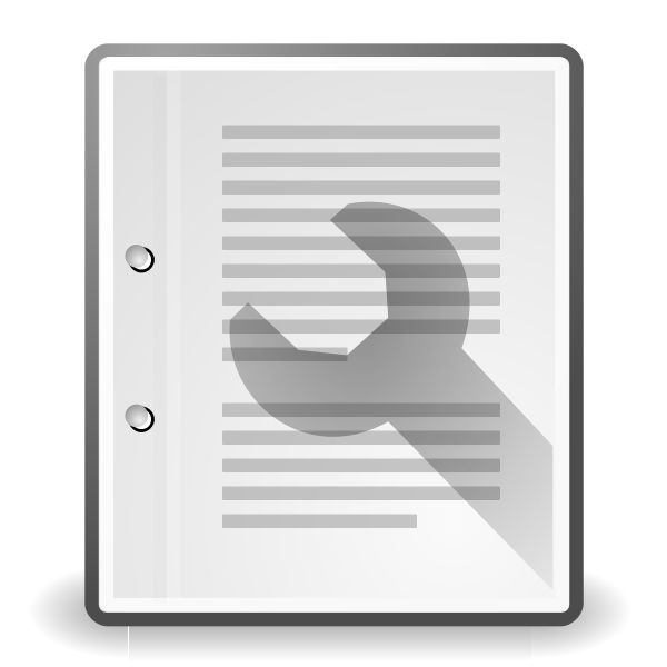 Vector clip art of document properties computer OS icon