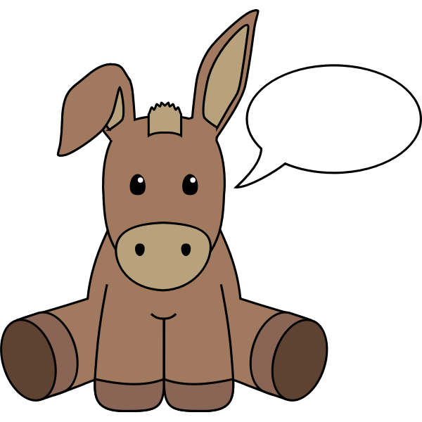 Donkey with speech bubble vector image