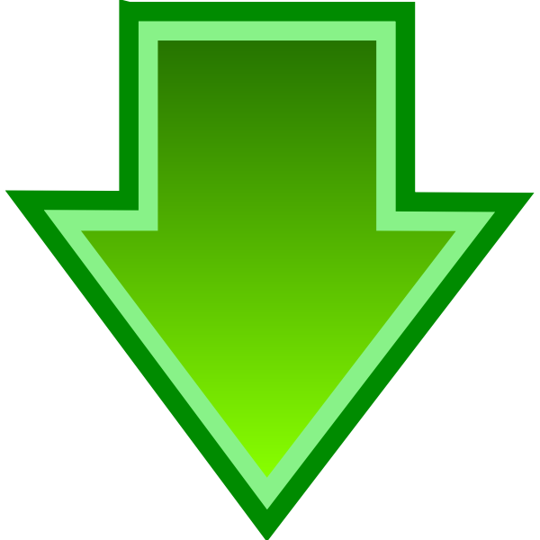 Vector image of simple green download icon