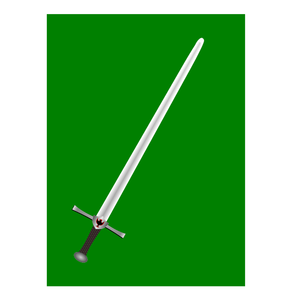 Sword on green background
