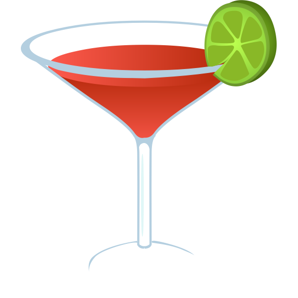 Cocktail with lime vector image