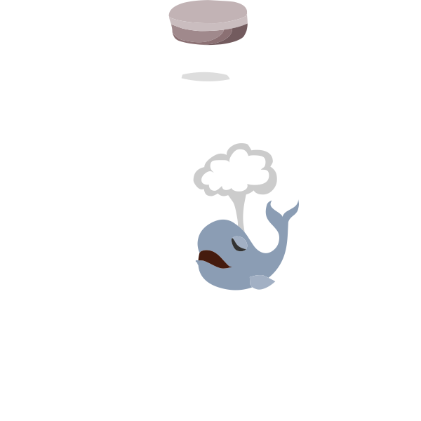 Image of blue whale on the bottle