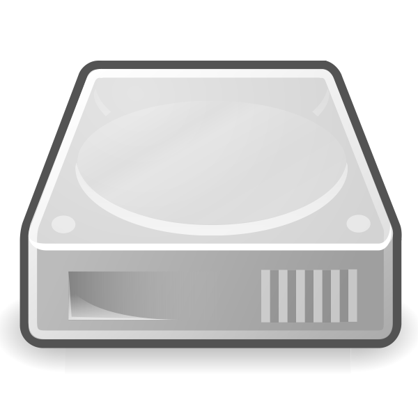 Vector drawing of thick border hard disc icon